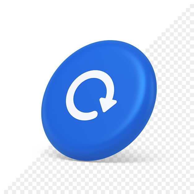 PSD circular arrow button curved dynamic loading progress navigation cursor 3d isometric realistic icon