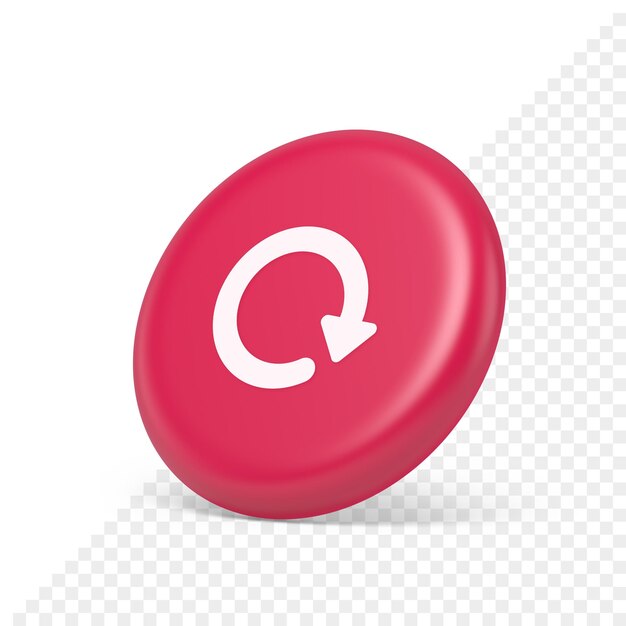 PSD circular arrow button curved dynamic loading progress navigation cursor 3d isometric realistic icon