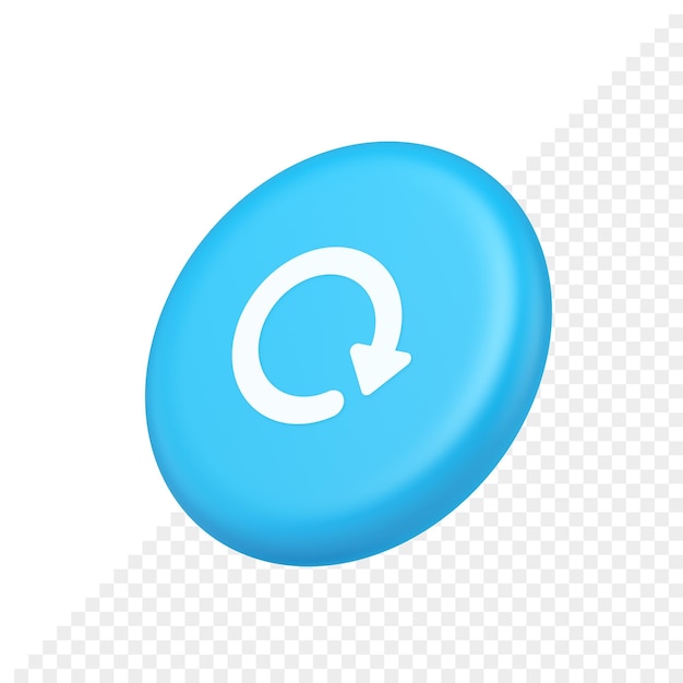 PSD circular arrow button curved dynamic loading progress navigation cursor 3d isometric realistic icon