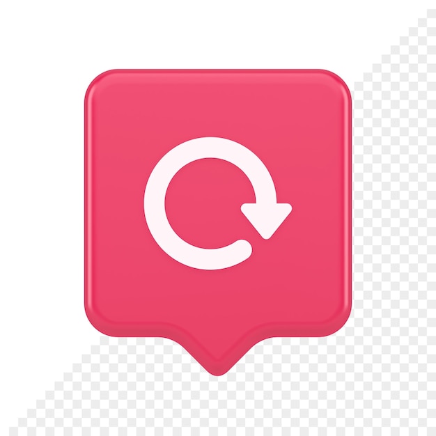 PSD circular arrow button curved dynamic loading progress navigation cursor 3d realistic speech bubble icon
