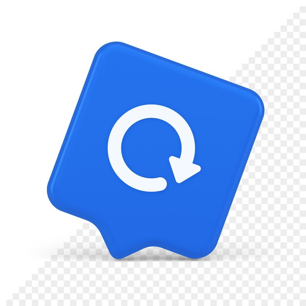 PSD circular arrow button curved dynamic loading progress navigation cursor 3d realistic speech bubble icon