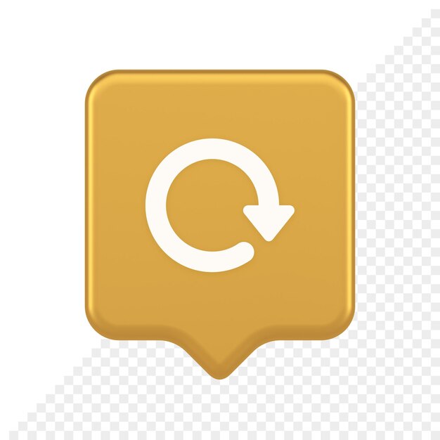 PSD circular arrow button curved dynamic loading progress navigation cursor 3d realistic speech bubble icon