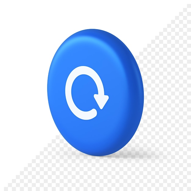 PSD circular arrow button curved dynamic loading progress navigation cursor 3d round isometric icon
