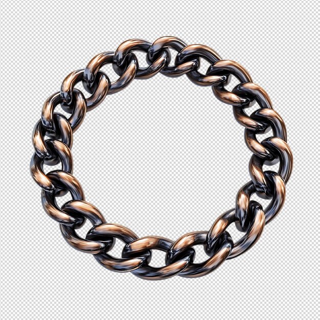 PSD circular bronze chain