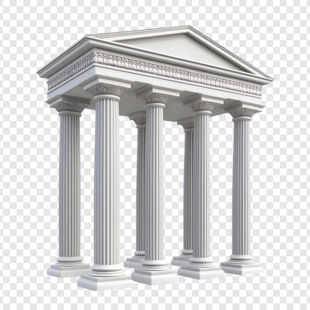 PSD classical white columns architectural structure design