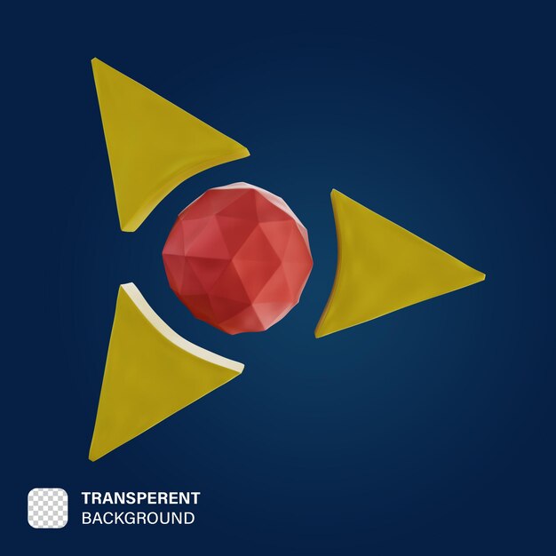 PSD clay triangle 3d shape render