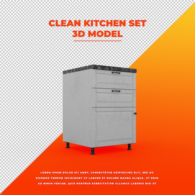 PSD clean kitchen drawer set