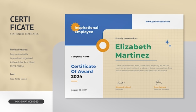 PSD clean modern and professional certificate psd templates