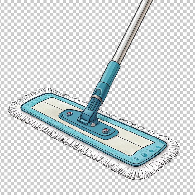 PSD cleaning flat mop isolated on white background