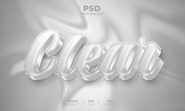 PSD clear 3d editable text effect