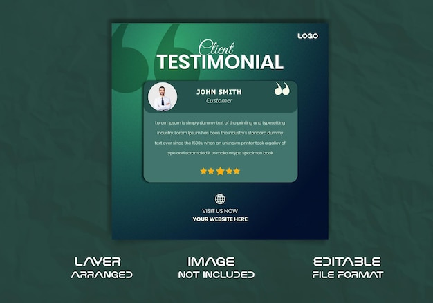 PSD client testimonial template