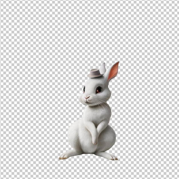 PSD close up on beautiful rabbit isolated