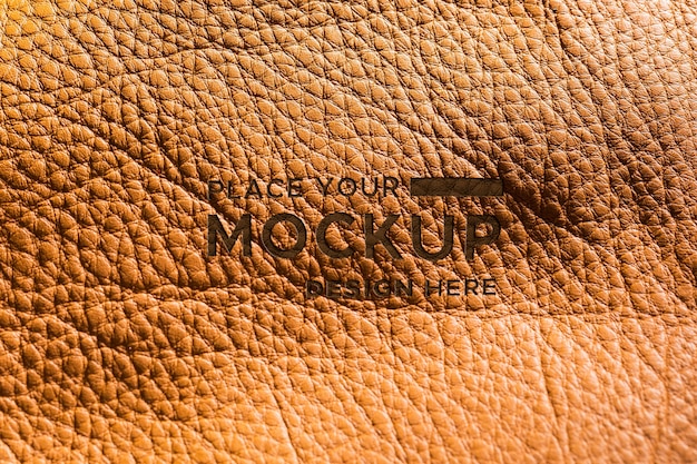 PSD close-up of brown leather material