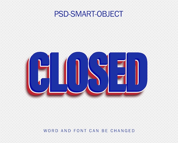 PSD closed 3d text effect