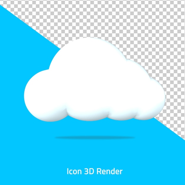 PSD cloud icon 3d render with isolated background
