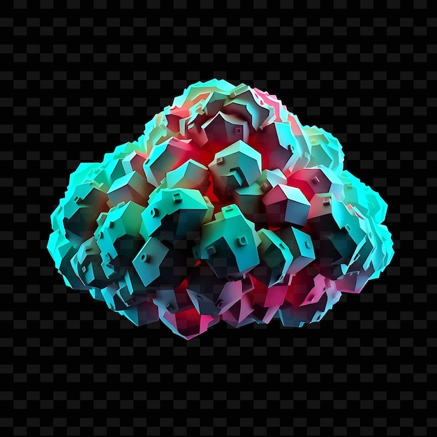 PSD a cloud made of cubes with the words quot the word quot on the bottom