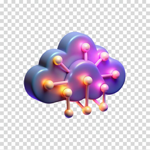 PSD cloud network 3d icon