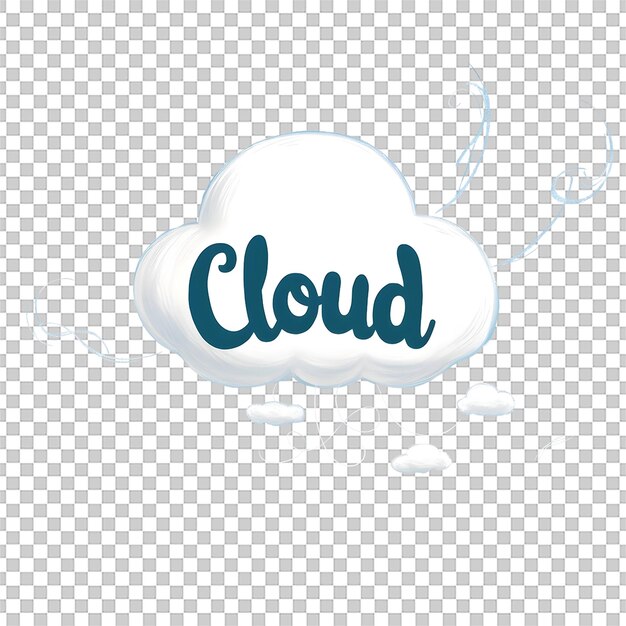 PSD a cloud that is in the sky and has the word cloud on it