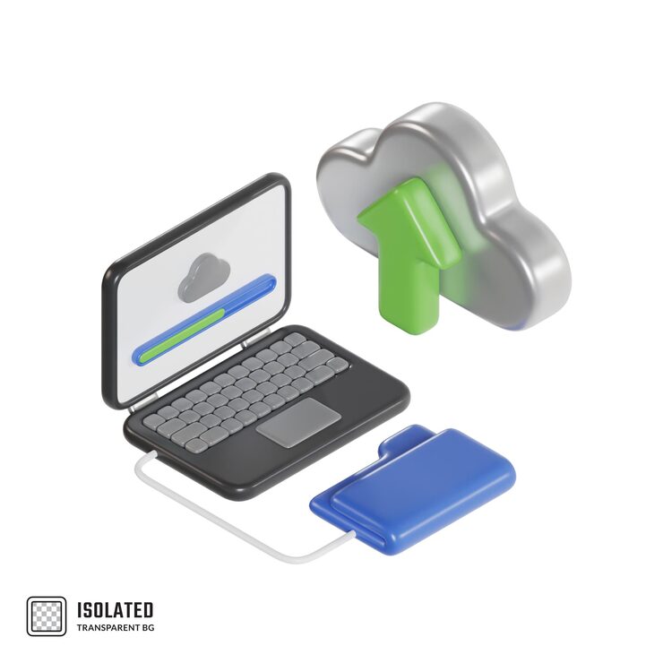 Cloud Upload 3D Icon