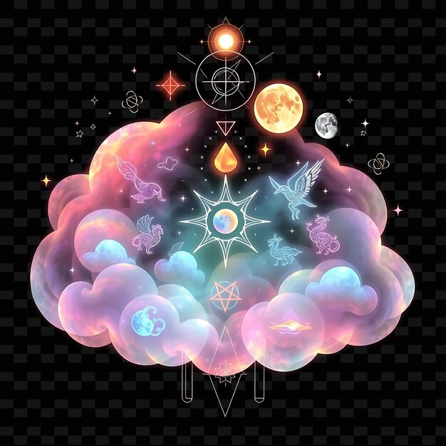 PSD a cloud with the word moon and the words quot the moon quot on the bottom