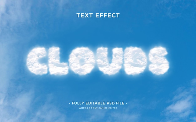 PSD clouds text effect