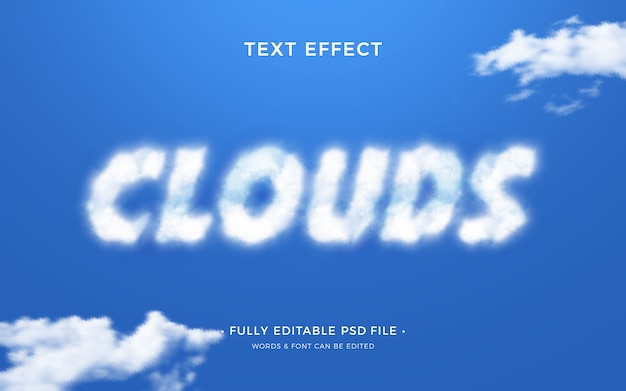 PSD clouds text effect