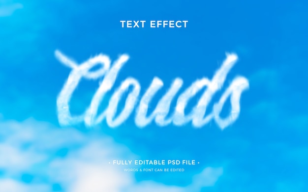 PSD clouds text effect