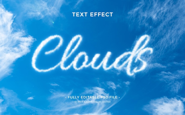 PSD clouds text effect