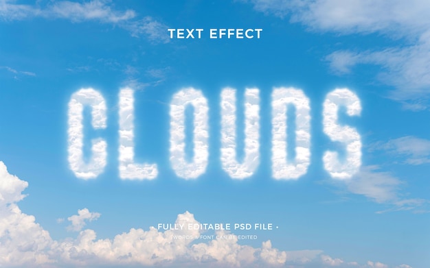 PSD clouds text effect