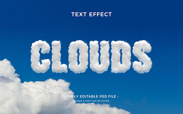 PSD clouds text effect