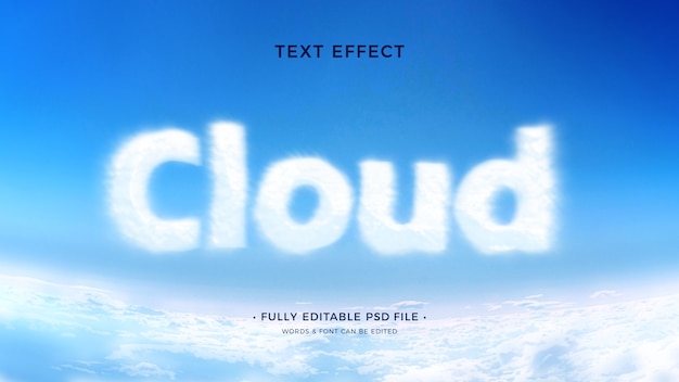 PSD clouds text effect