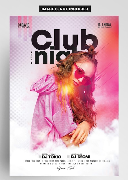 PSD club day party event flyer design