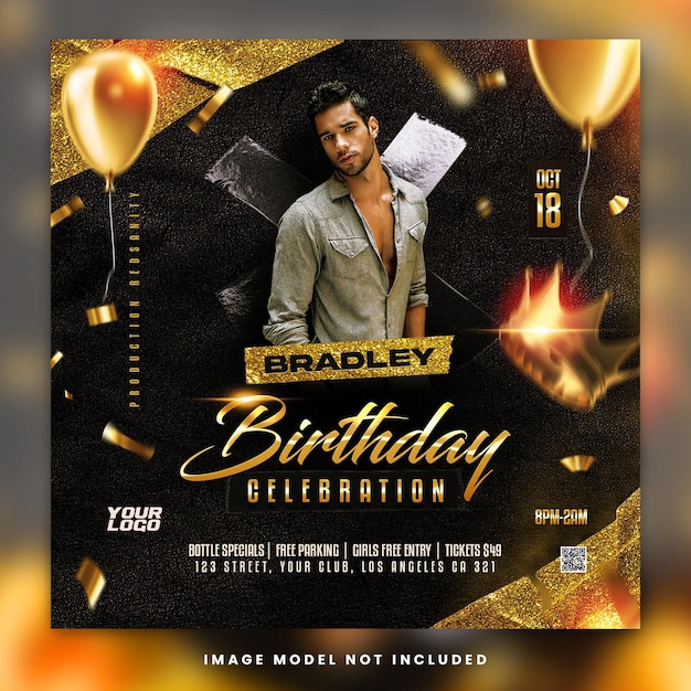 PSD club dj flyer social media template psd