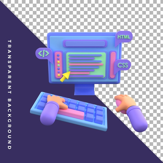 PSD coding programmer programming hand gesture computer 3d