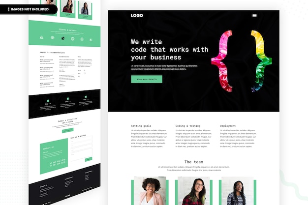 PSD coding programmer website page design template