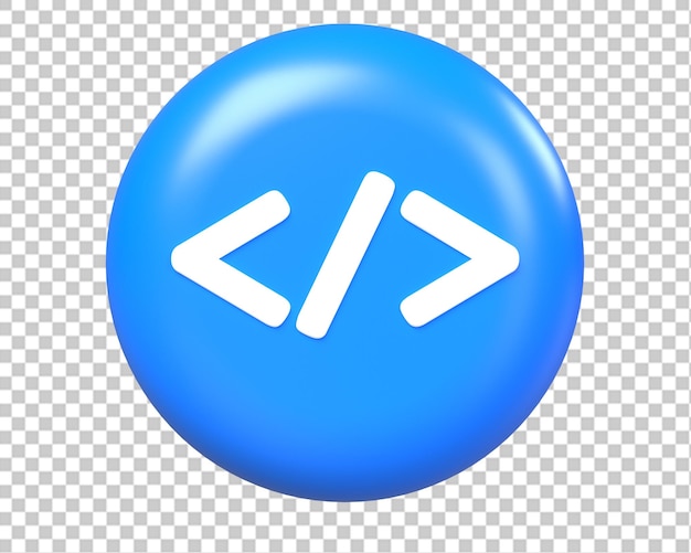PSD coding web development html icon 3d render