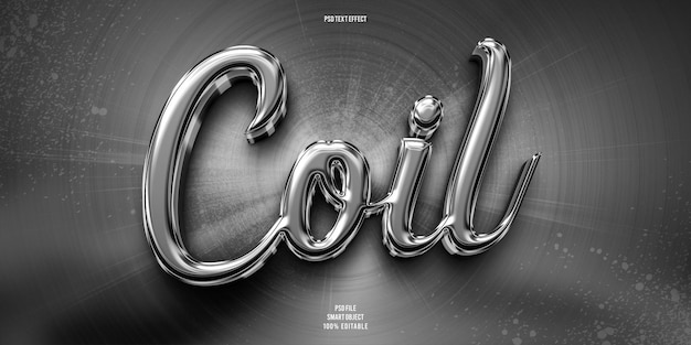 PSD coil 3d editable text effect