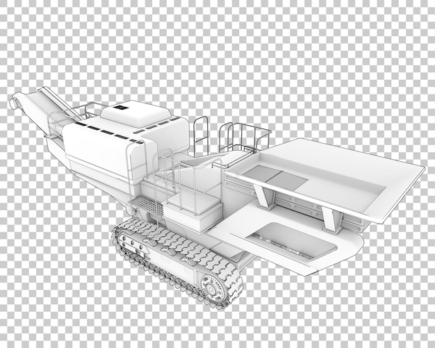 PSD cold planer on transparent background 3d rendering illustration