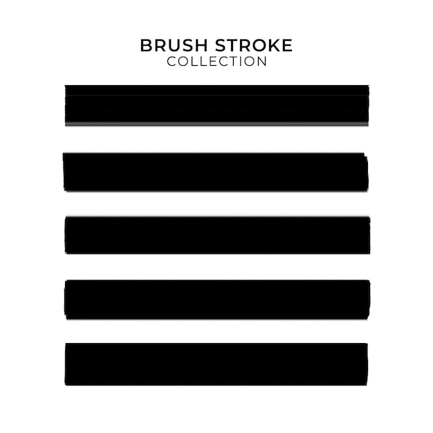 PSD collection of black brush stroke square elements