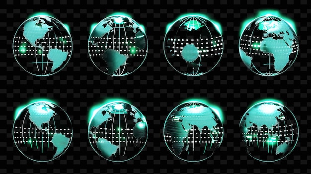 PSD a collection of circles with the words  earth  on the bottom