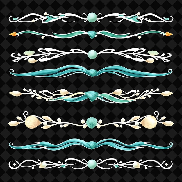 PSD a collection of decorative elements including a green and gold design