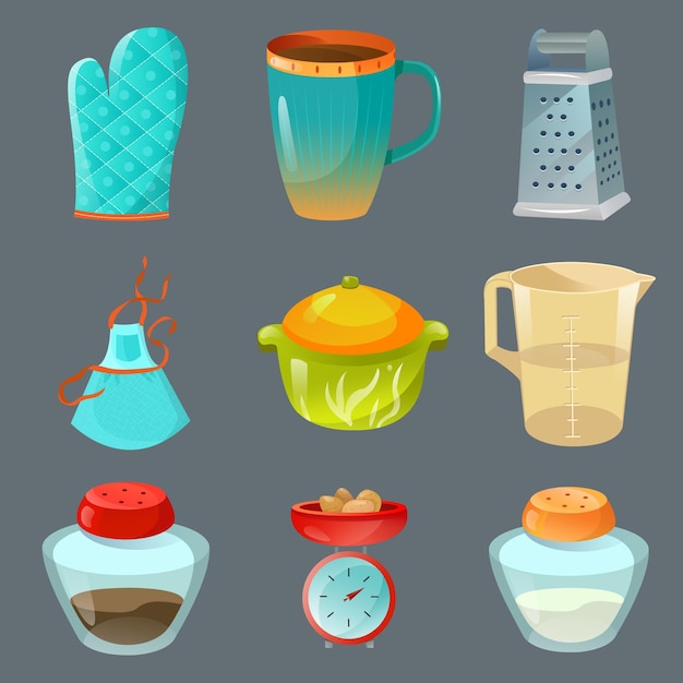 PSD a collection of different items including a teapot a teapot and a jar with a clock on it