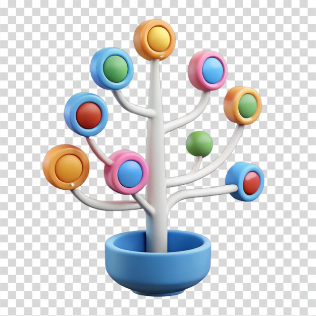 PSD colorful 3d tree icon
