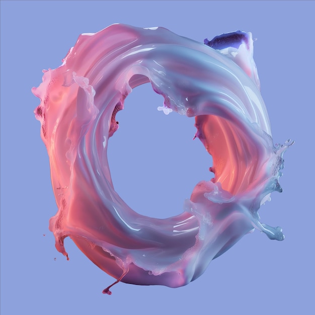 PSD colorful 3d water splash circle