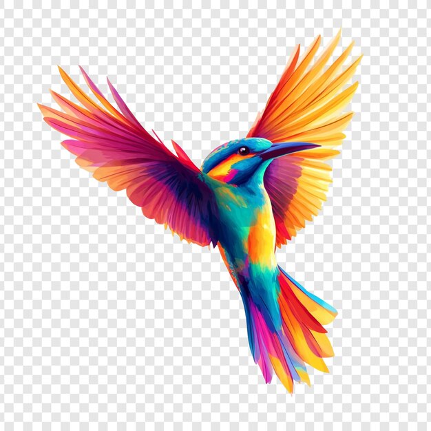 PSD colorful bird in flight