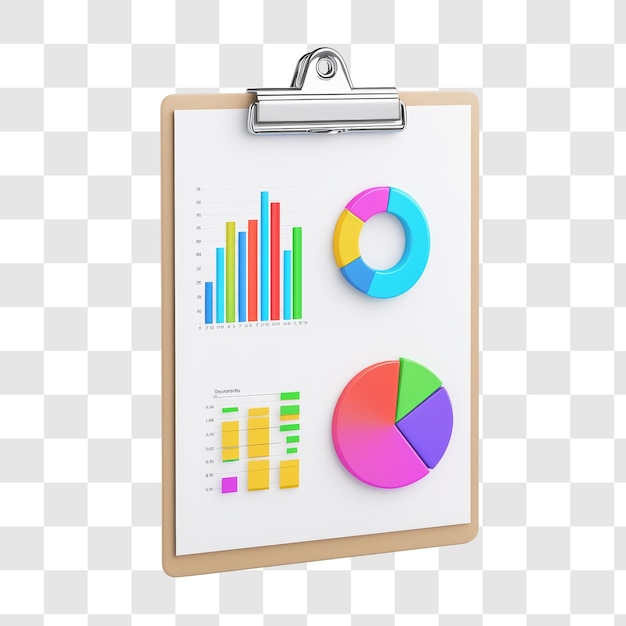 PSD colorful data visualization on clipboard