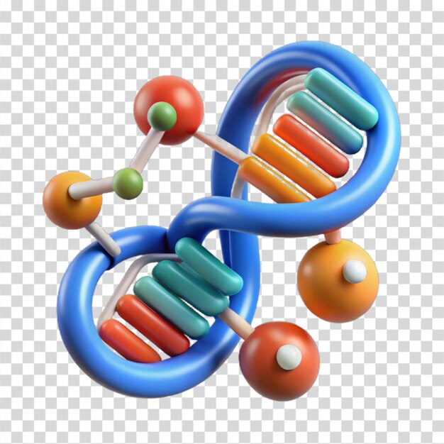 PSD colorful dna model