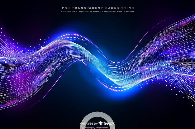 PSD colorful equalizer wave on transparent background