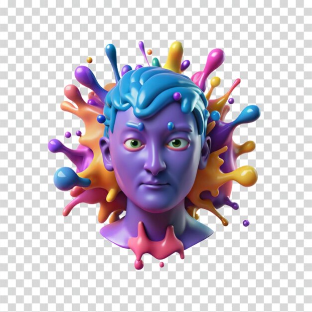 PSD colorful head splash