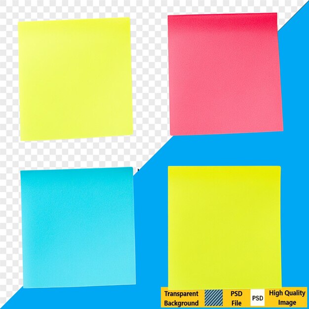 PSD colorful sticky notes for office and reminders
